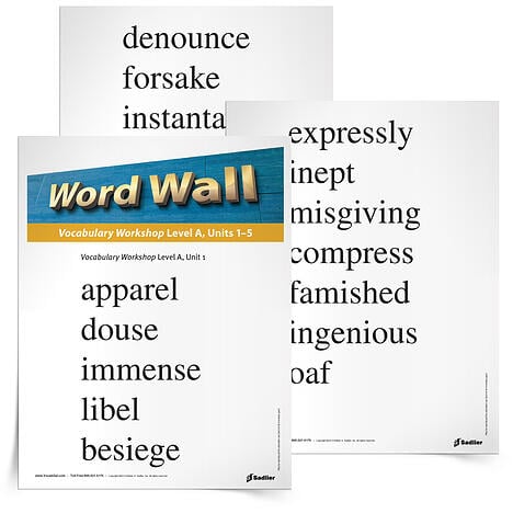 6th grade vocabulary word wall printable