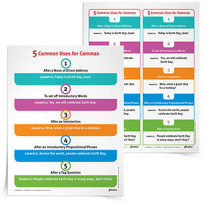 Common Uses for Commas Anchor Chart - Comma Usage Resources