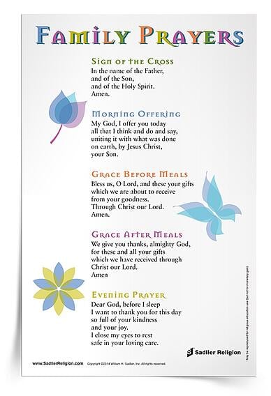 To support prayer during the summer months, share this Family Prayers Prayer Card with the families in your religious education program. This simple resource encourages families to embrace everyday opportunities to pray with children, offering the text for five traditional prayers that can be prayed together daily.