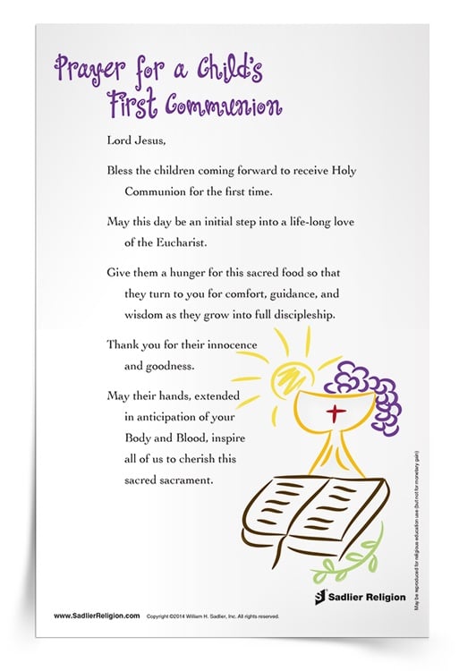 <em>Prayer for a Child’s First Communion</em> Prayer Card