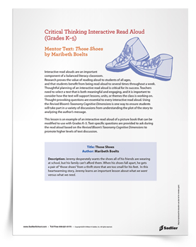 Critical-Thinking-Interactive-Read-Aloud-Those-Shoes