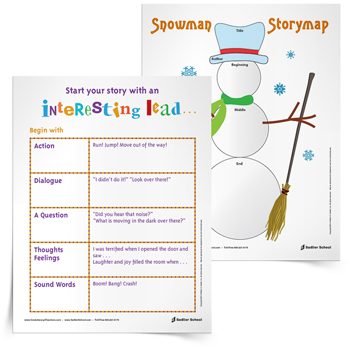 Snowman-Story-Map-Graphic-Organizer-and-Interesting-Lead-Tip-Sheet