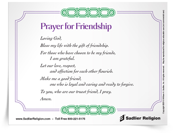   Download my Prayer for Friendship and use it in your parish or home.