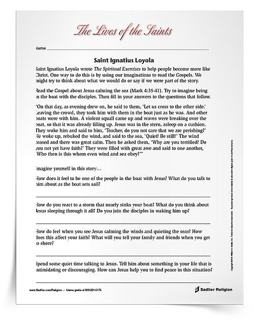 Invite children in the intermediate grades to use their imaginations and senses as they read the Gospels. They will try to think about what they would do or say if they were part of the story. Download and share an intermediate activity with children in as you celebrate the Feast Day of Saint Ignatius Loyola.