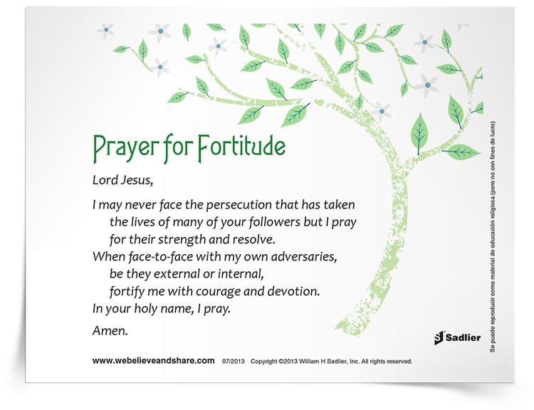 <em>Prayer for Fortitude</em> Prayer Card