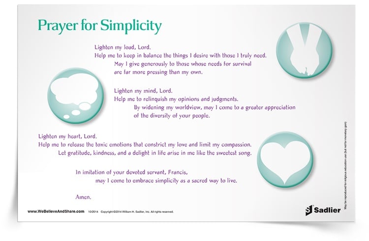 <em>Prayer for Simplicity</em> Prayer Card
