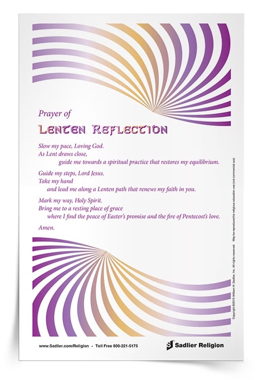 <em>Prayer of Lenten Reflection</em> Prayer Card