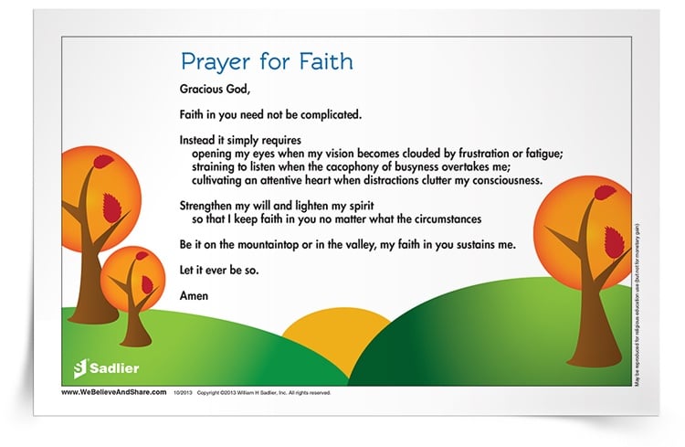 <em>Prayer for Faith</em> Prayer Card