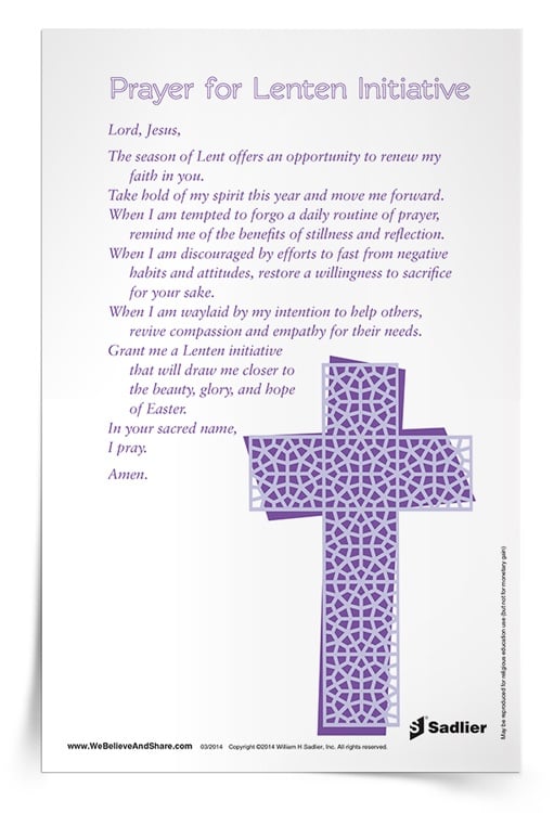 <em>Prayer for Lenten Initiative</em> Prayer Card