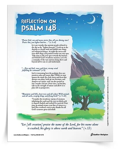 Care for God’s Creation Printables for Catholics – Reflection Psalm148