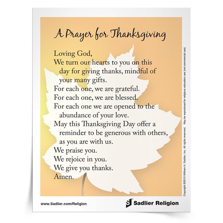 <em>Prayer for Thanksgiving</em> Prayer Card