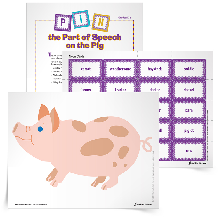 <em>Pin the Part of Speech on the Pig</em> Grammar Game
