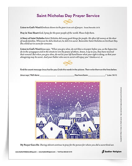 Printable Saint Nicholas Feast Day Prayers & Activities