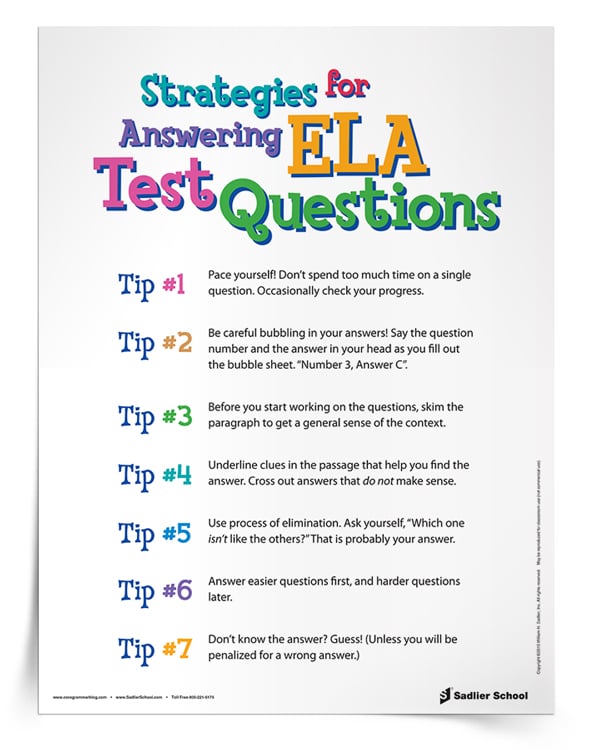 7 Strategies for Answering ELA Test Questions Tip Sheet 112 Sadlier