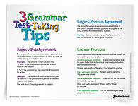 <em>3 Grammar Test-Taking Tips</em> Reference Sheet