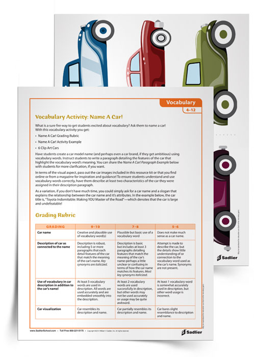 name-a-car-vocabulary-activity-grades-4-12-download