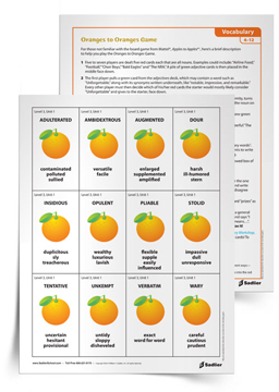 <em>Oranges to Oranges</em> Vocabulary Game